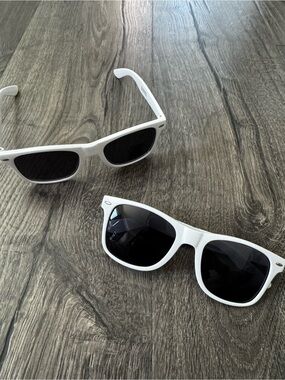 Don Julio Classic White Wayfarer Sunglasses Black Lenses set of 2 bundle